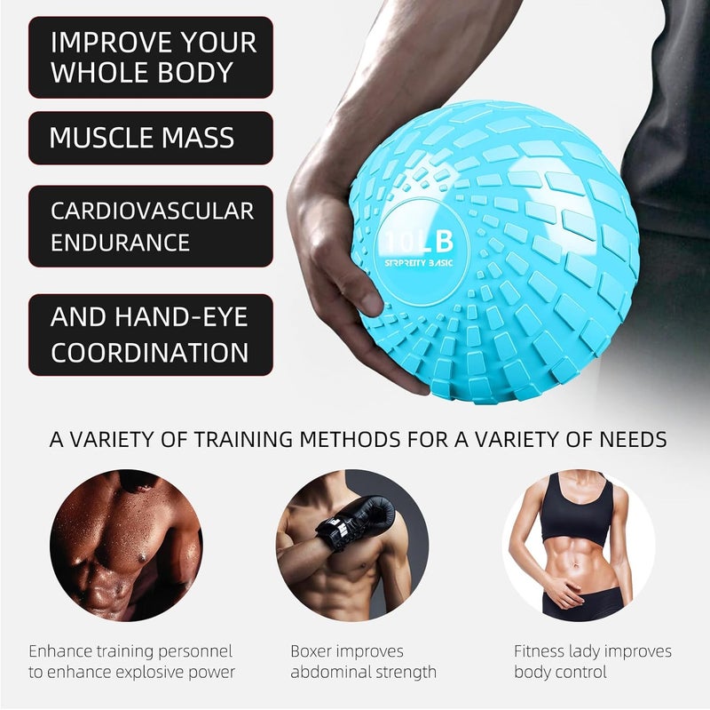 STRPRETTY BASIC Medicine Ball 10 lbs Slam Ball Weighted Balls for Exercise Strength and Crossfit Workout - Image 5